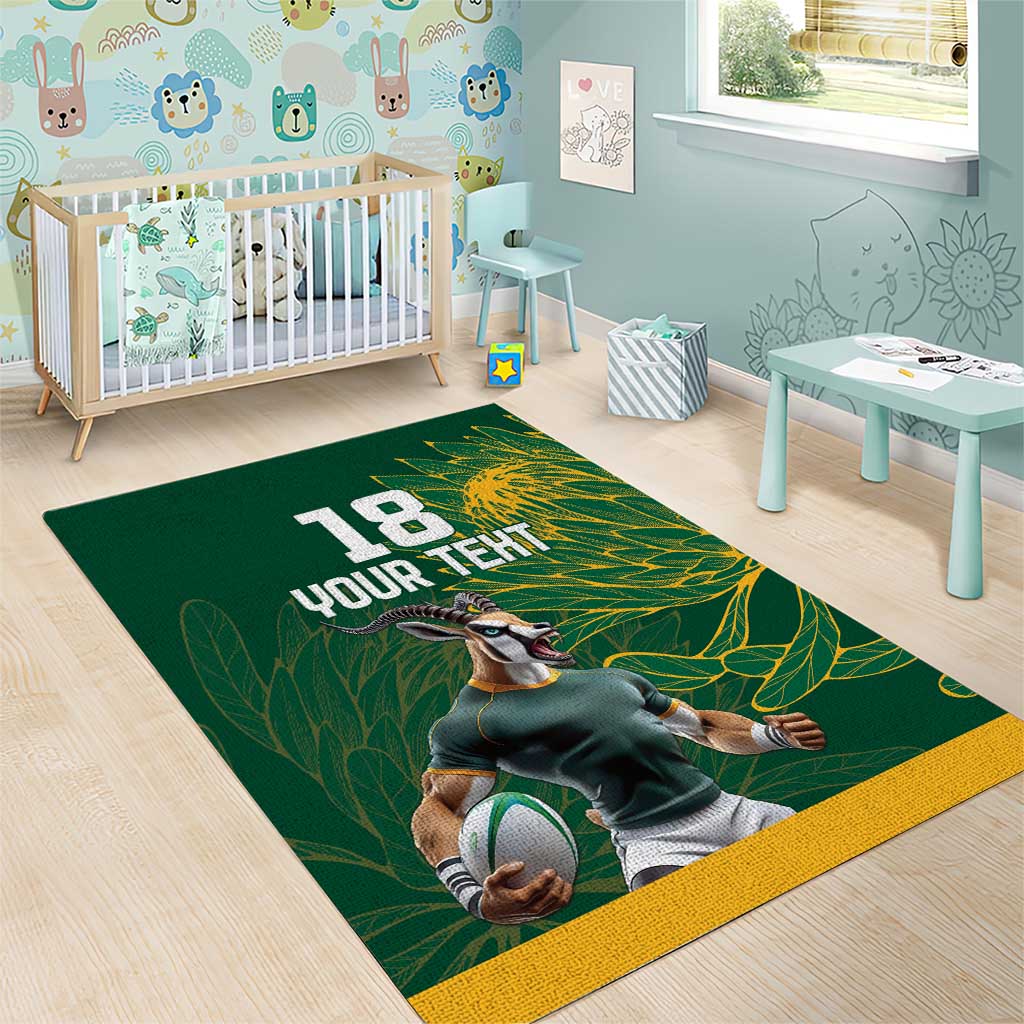 Custom Rugby South Africa Area Rug Springboks Mascot - Wonder Print Shop