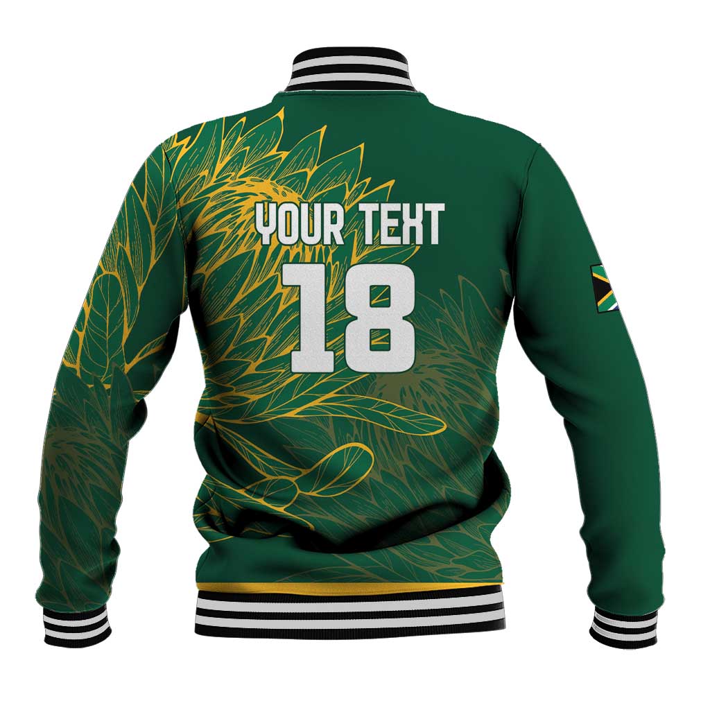 Custom Rugby South Africa Baseball Jacket Springboks Mascot - Wonder Print Shop