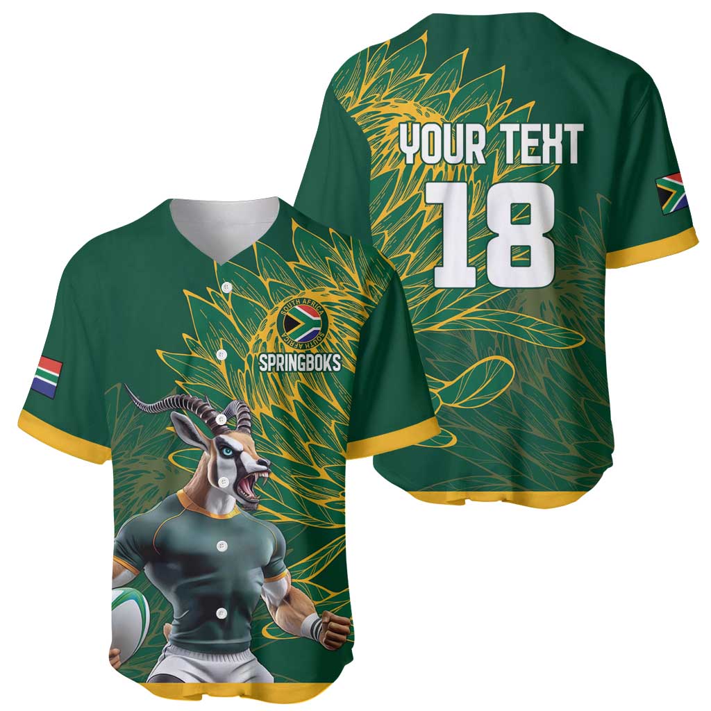 Custom Rugby South Africa Baseball Jersey Springboks Mascot - Wonder Print Shop
