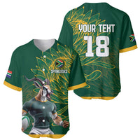 Custom Rugby South Africa Baseball Jersey Springboks Mascot - Wonder Print Shop