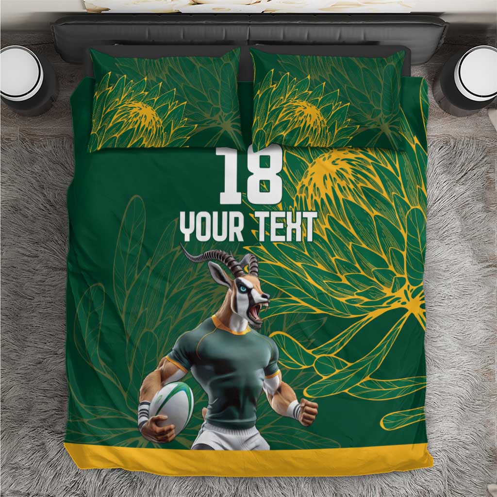 Custom Rugby South Africa Bedding Set Springboks Mascot - Wonder Print Shop
