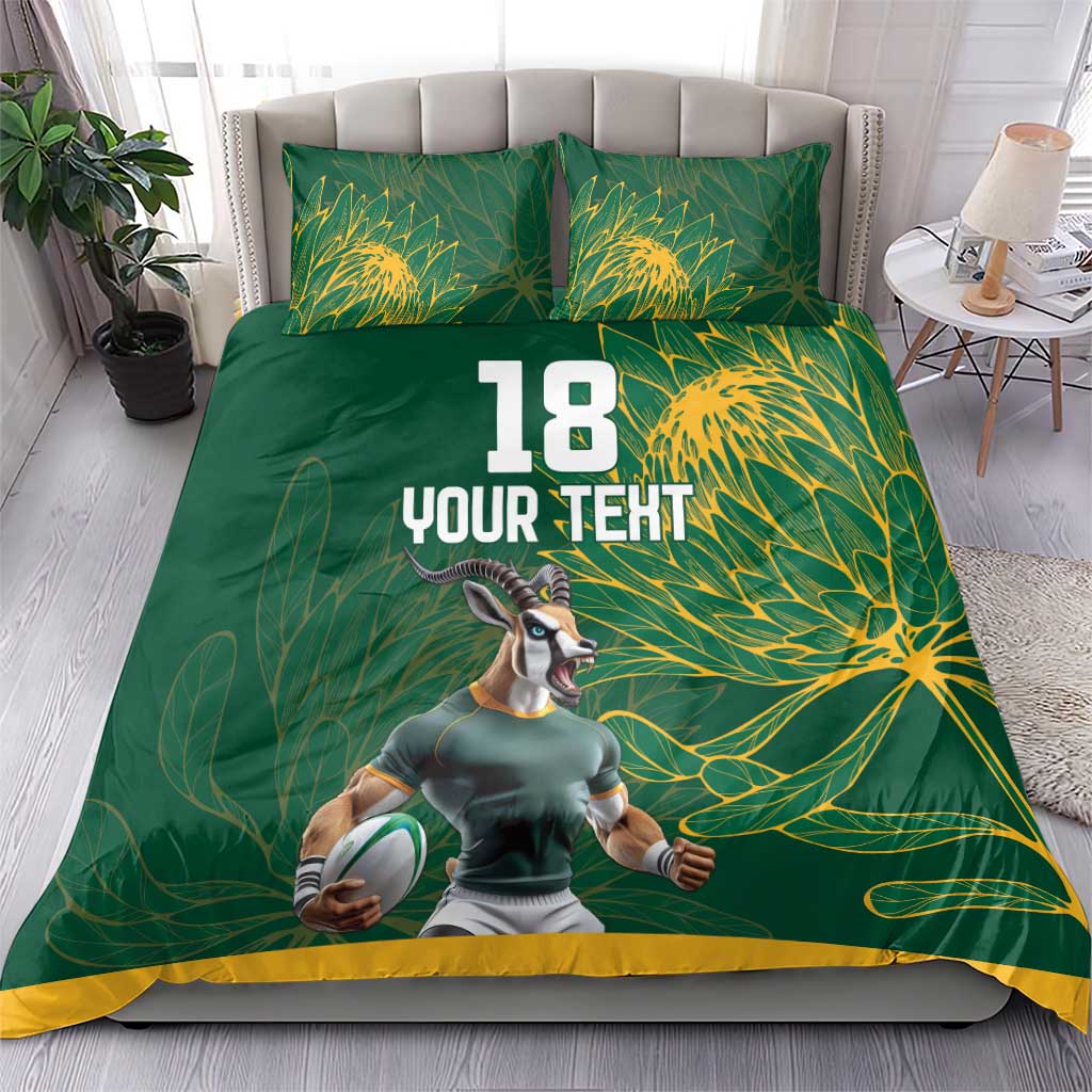 Custom Rugby South Africa Bedding Set Springboks Mascot - Wonder Print Shop