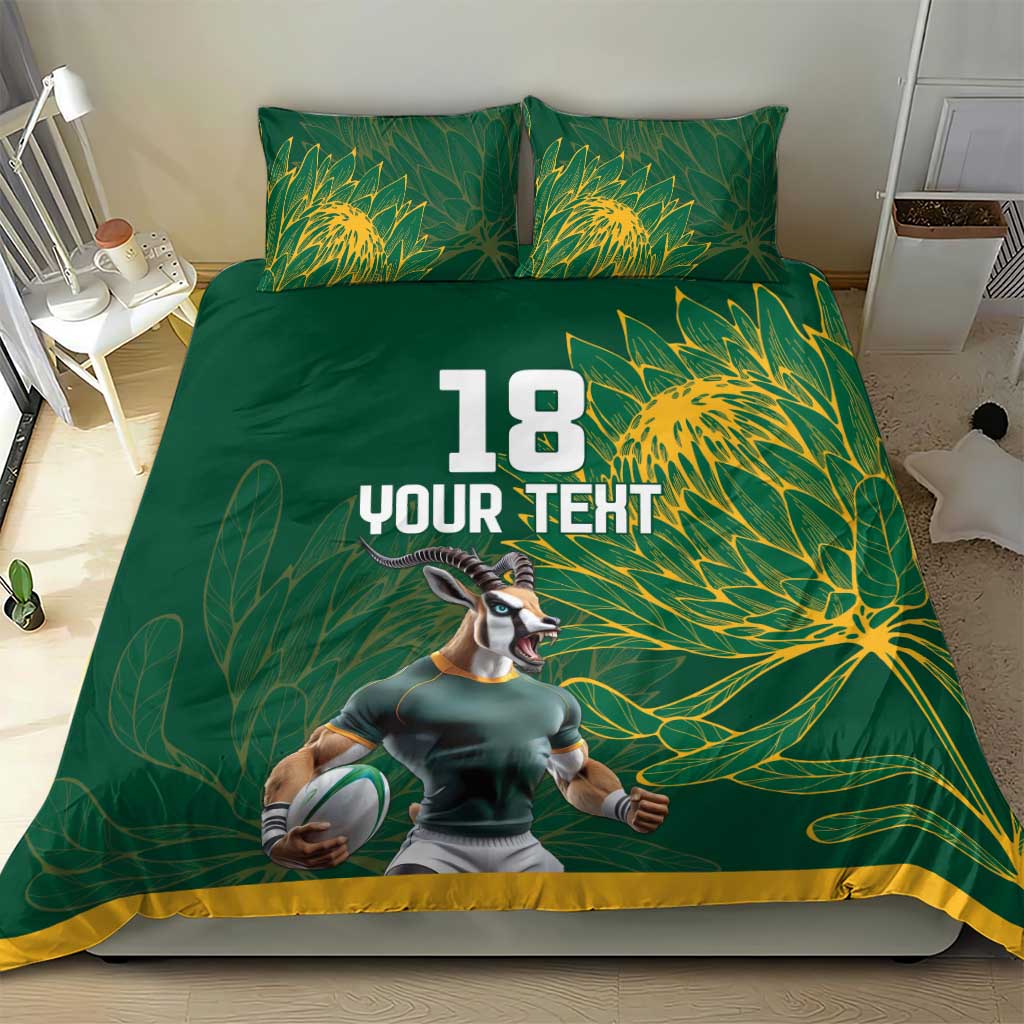 Custom Rugby South Africa Bedding Set Springboks Mascot - Wonder Print Shop