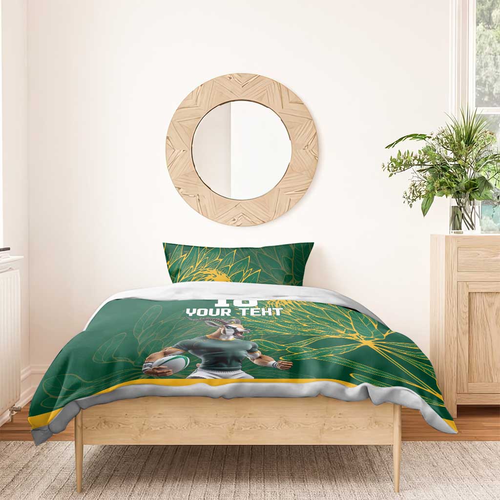 Custom Rugby South Africa Bedding Set Springboks Mascot - Wonder Print Shop