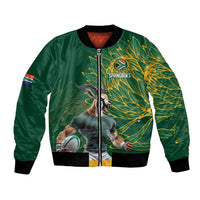 Custom Rugby South Africa Bomber Jacket Springboks Mascot - Wonder Print Shop
