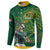 Custom Rugby South Africa Button Sweatshirt Springboks Mascot - Wonder Print Shop