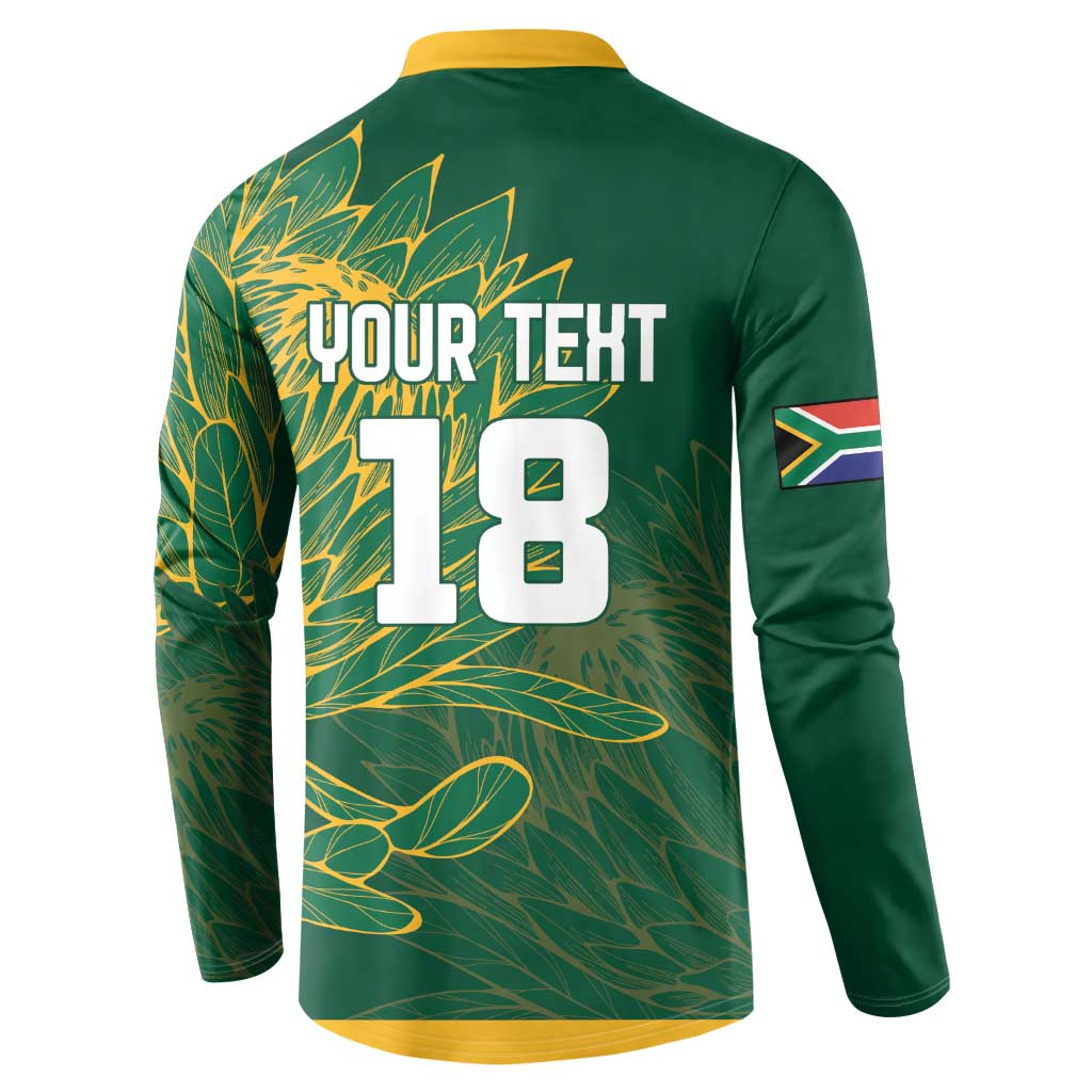 Custom Rugby South Africa Button Sweatshirt Springboks Mascot - Wonder Print Shop