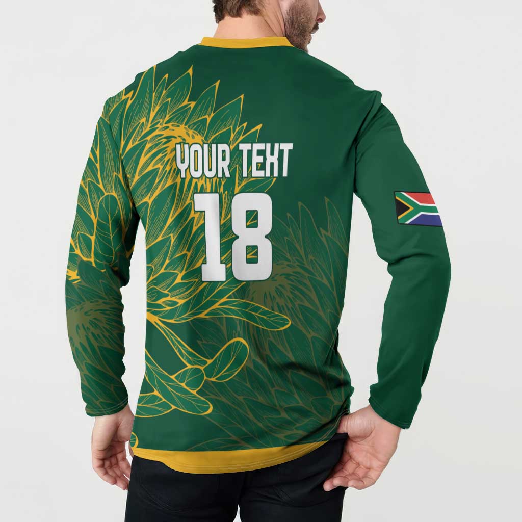 Custom Rugby South Africa Button Sweatshirt Springboks Mascot - Wonder Print Shop