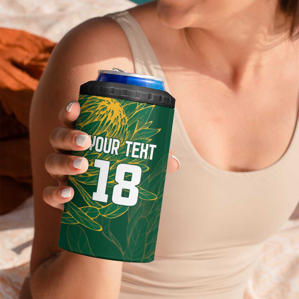 Custom Rugby South Africa 4 in 1 Can Cooler Tumbler Springboks Mascot - Wonder Print Shop