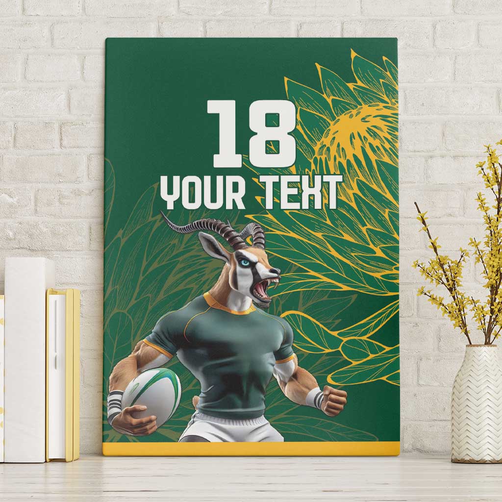 Custom Rugby South Africa Canvas Wall Art Springboks Mascot - Wonder Print Shop