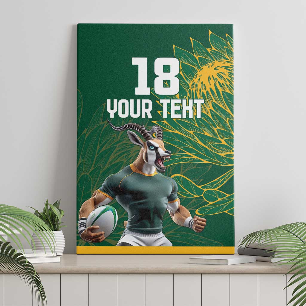 Custom Rugby South Africa Canvas Wall Art Springboks Mascot - Wonder Print Shop