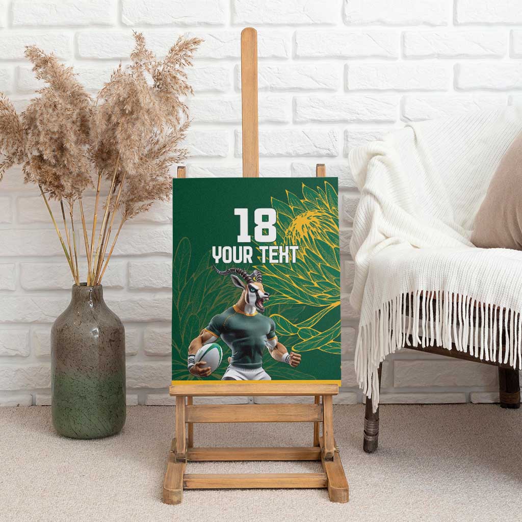 Custom Rugby South Africa Canvas Wall Art Springboks Mascot - Wonder Print Shop