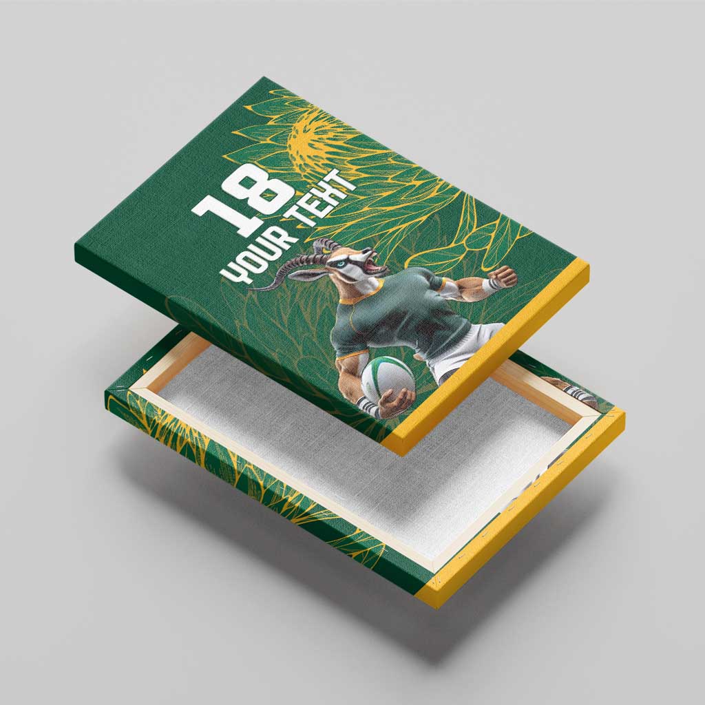 Custom Rugby South Africa Canvas Wall Art Springboks Mascot - Wonder Print Shop