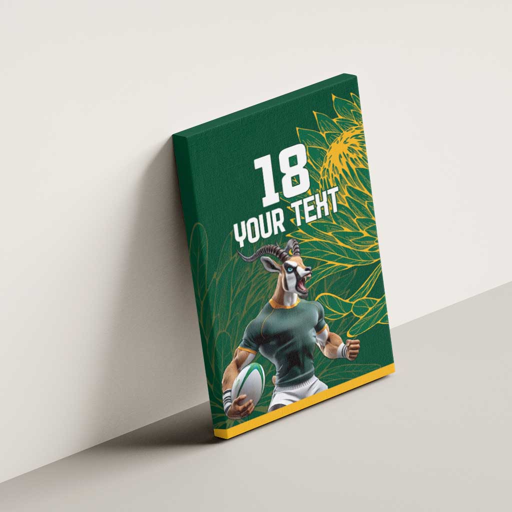Custom Rugby South Africa Canvas Wall Art Springboks Mascot - Wonder Print Shop