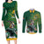 Custom Rugby South Africa Couples Matching Long Sleeve Bodycon Dress and Long Sleeve Button Shirt Springboks Mascot - Wonder Print Shop