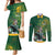 Custom Rugby South Africa Couples Matching Mermaid Dress and Long Sleeve Button Shirt Springboks Mascot - Wonder Print Shop