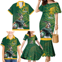 Custom Rugby South Africa Family Matching Mermaid Dress and Hawaiian Shirt Springboks Mascot - Wonder Print Shop