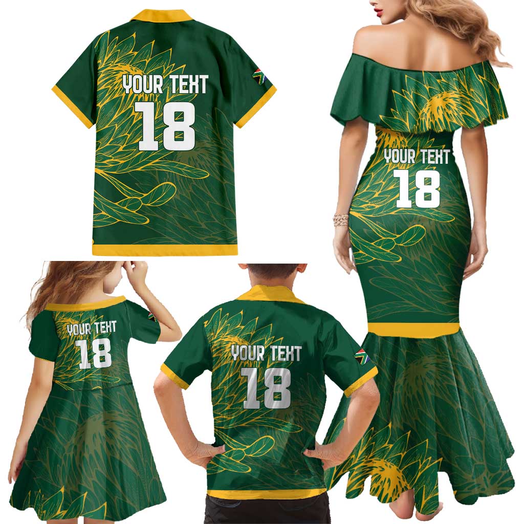 Custom Rugby South Africa Family Matching Mermaid Dress and Hawaiian Shirt Springboks Mascot - Wonder Print Shop
