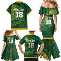 Custom Rugby South Africa Family Matching Mermaid Dress and Hawaiian Shirt Springboks Mascot - Wonder Print Shop