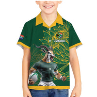 Custom Rugby South Africa Family Matching Mermaid Dress and Hawaiian Shirt Springboks Mascot - Wonder Print Shop