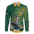 Custom Rugby South Africa Family Matching Off The Shoulder Long Sleeve Dress and Hawaiian Shirt Springboks Mascot - Wonder Print Shop