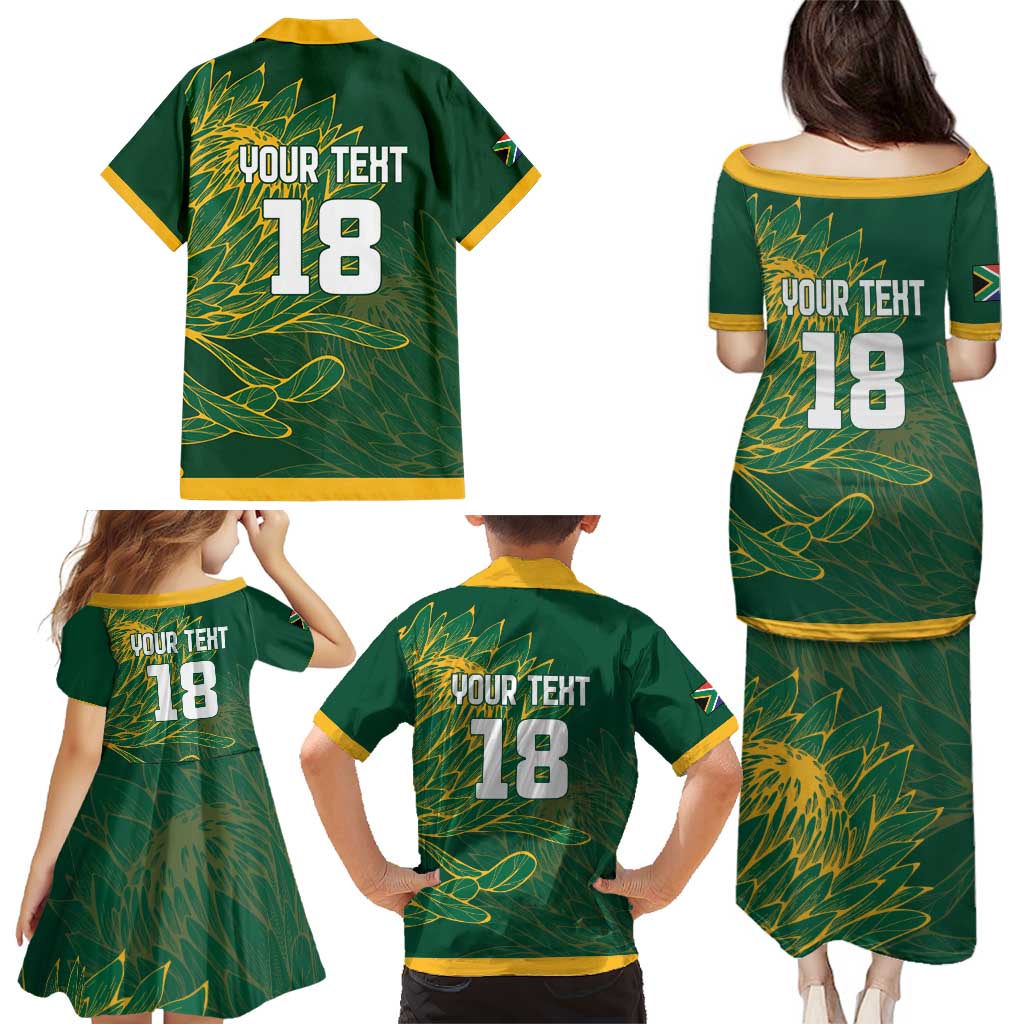 Custom Rugby South Africa Family Matching Puletasi and Hawaiian Shirt Springboks Mascot - Wonder Print Shop