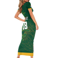 Custom Rugby South Africa Family Matching Short Sleeve Bodycon Dress and Hawaiian Shirt Springboks Mascot - Wonder Print Shop