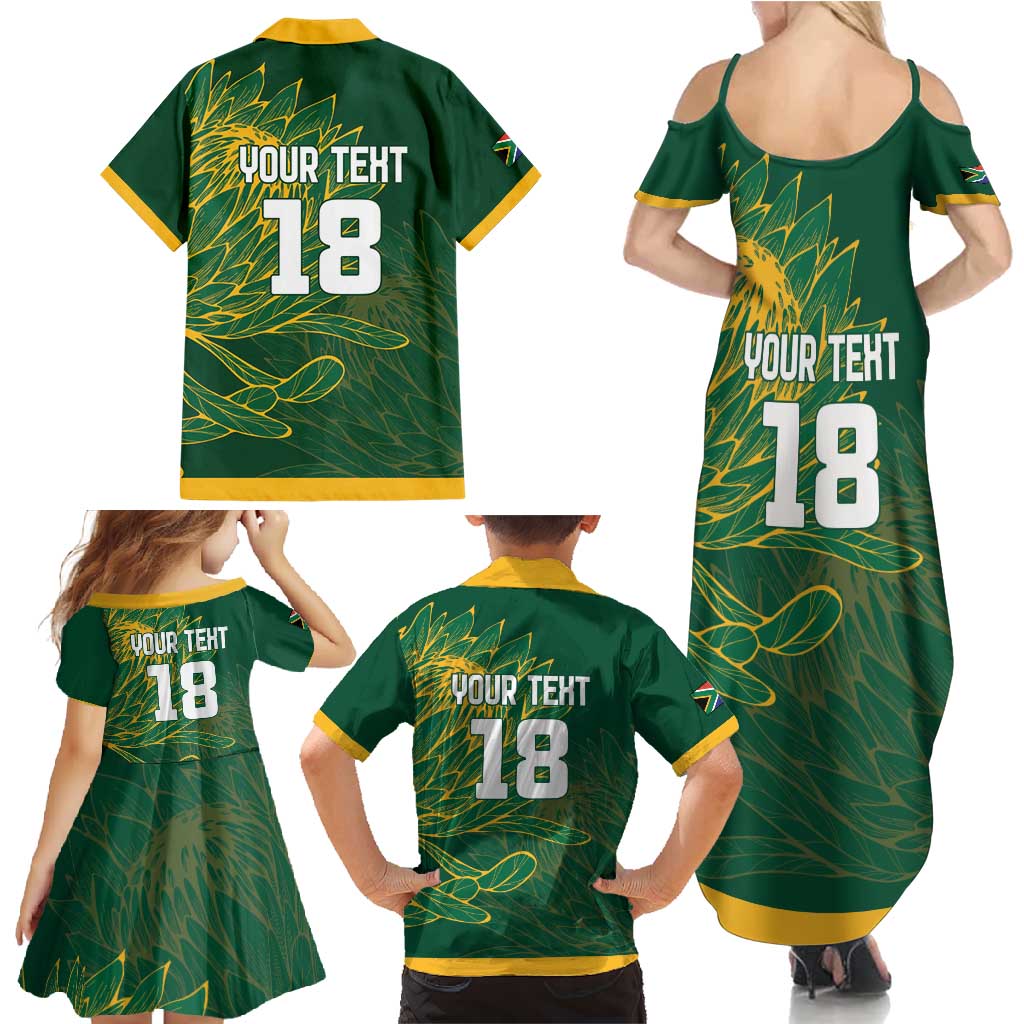 Custom Rugby South Africa Family Matching Summer Maxi Dress and Hawaiian Shirt Springboks Mascot - Wonder Print Shop