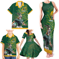 Custom Rugby South Africa Family Matching Tank Maxi Dress and Hawaiian Shirt Springboks Mascot - Wonder Print Shop