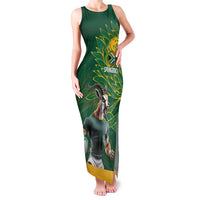 Custom Rugby South Africa Family Matching Tank Maxi Dress and Hawaiian Shirt Springboks Mascot - Wonder Print Shop