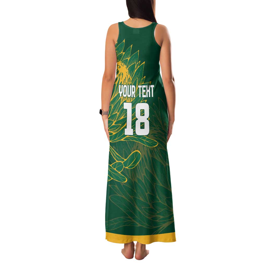 Custom Rugby South Africa Family Matching Tank Maxi Dress and Hawaiian Shirt Springboks Mascot - Wonder Print Shop