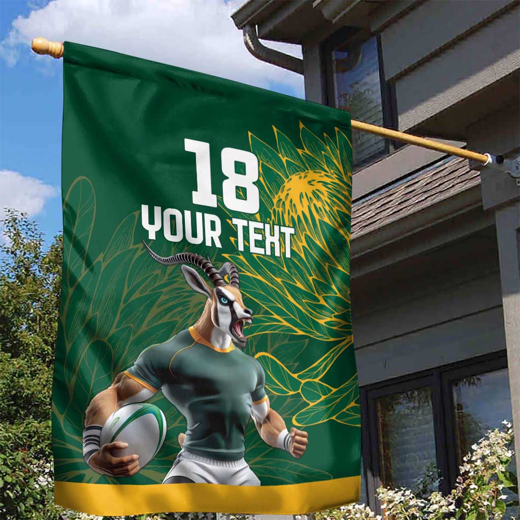 Custom Rugby South Africa Garden Flag Springboks Mascot - Wonder Print Shop