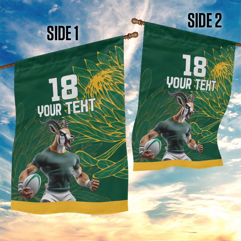 Custom Rugby South Africa Garden Flag Springboks Mascot - Wonder Print Shop