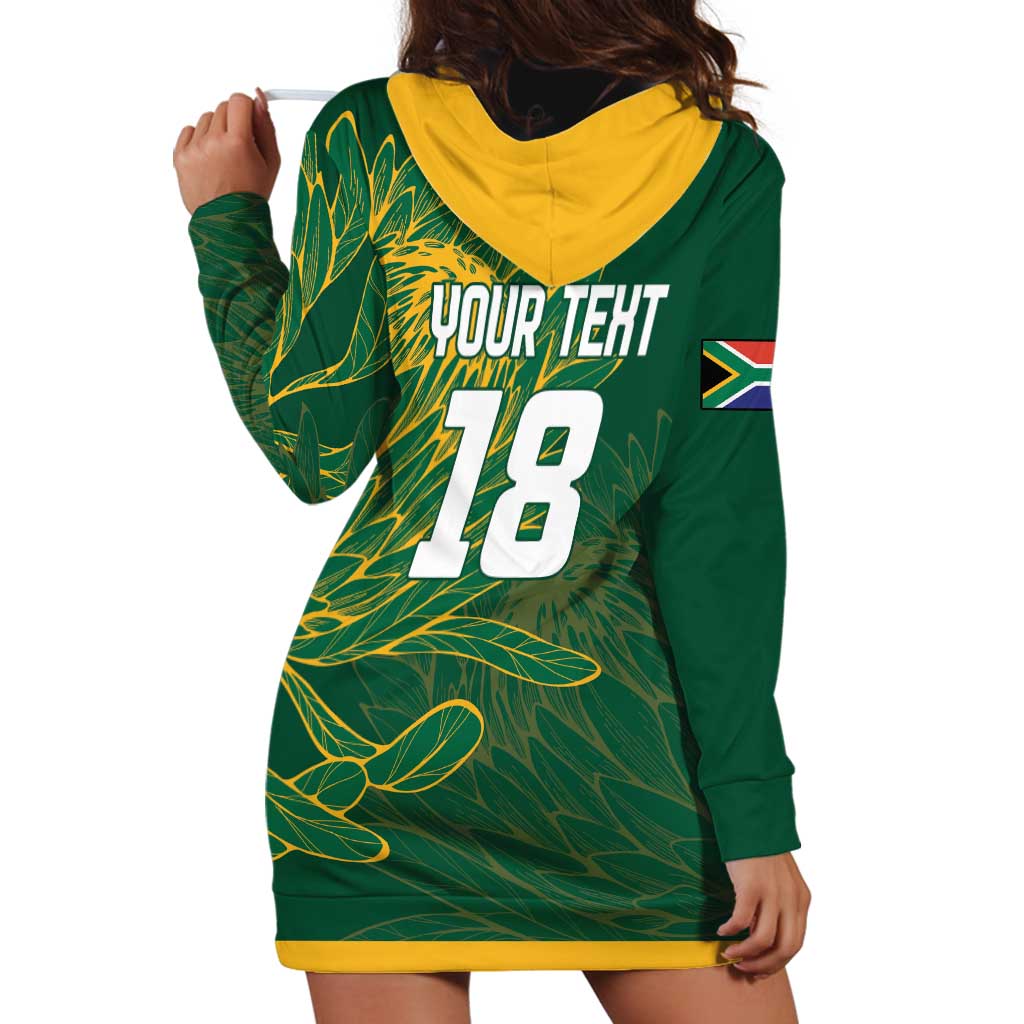 Custom Rugby South Africa Hoodie Dress Springboks Mascot - Wonder Print Shop