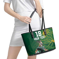 Custom Rugby South Africa Leather Tote Bag Springboks Mascot - Wonder Print Shop