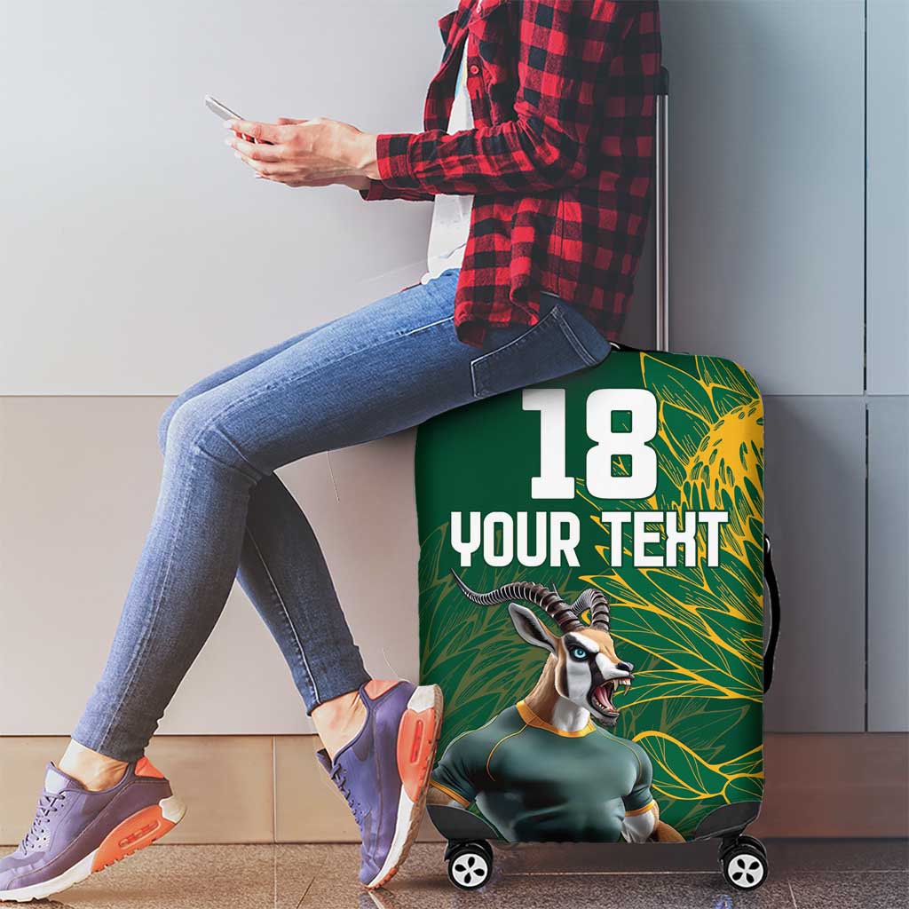 Custom Rugby South Africa Luggage Cover Springboks Mascot - Wonder Print Shop