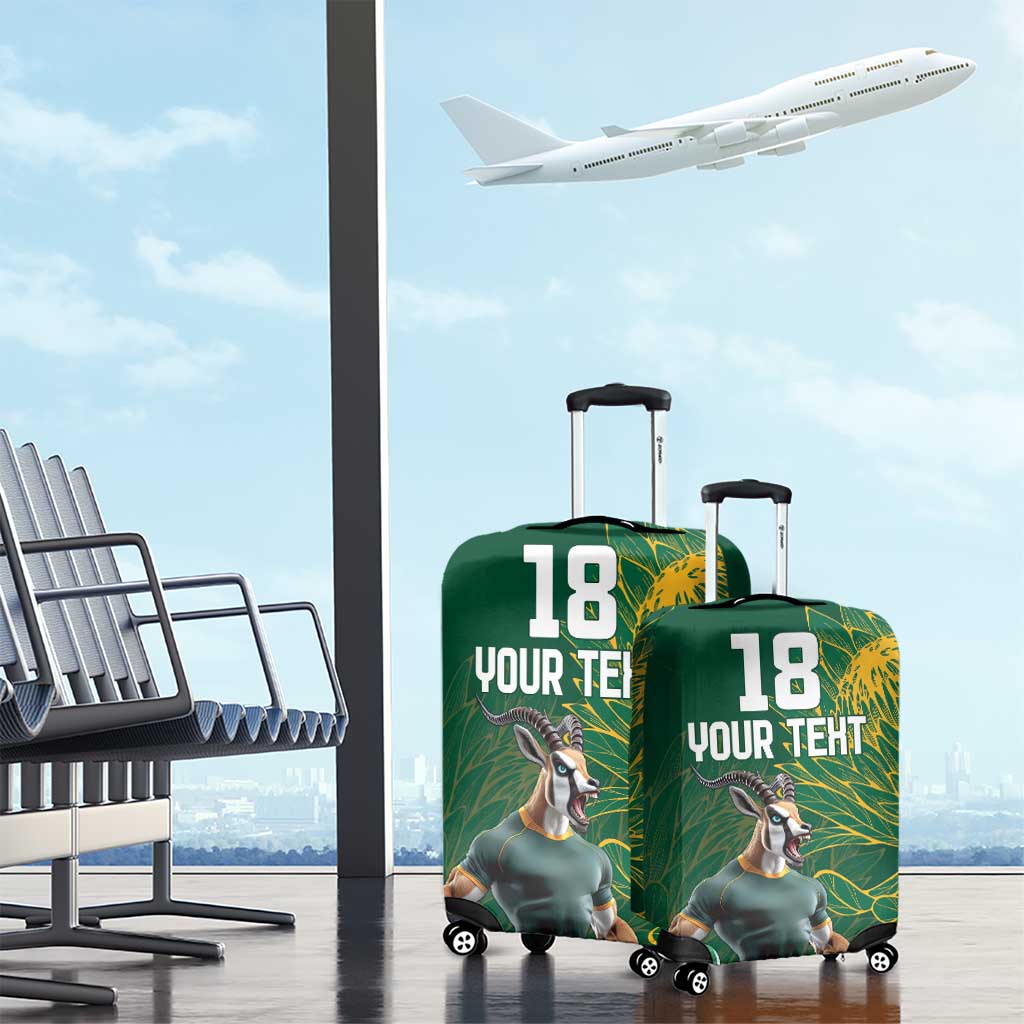 Custom Rugby South Africa Luggage Cover Springboks Mascot - Wonder Print Shop