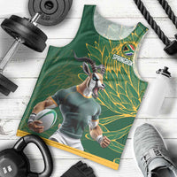Custom Rugby South Africa Men Tank Top Springboks Mascot - Wonder Print Shop