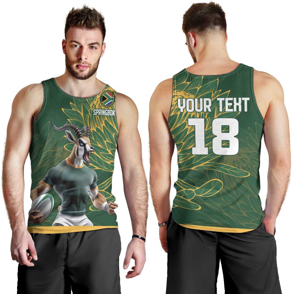 Custom Rugby South Africa Men Tank Top Springboks Mascot - Wonder Print Shop