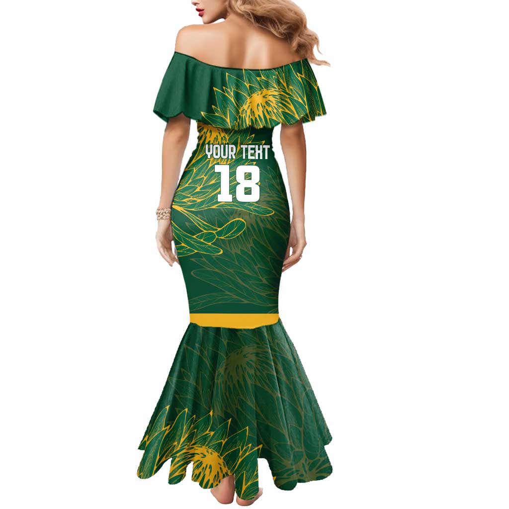 Custom Rugby South Africa Mermaid Dress Springboks Mascot - Wonder Print Shop
