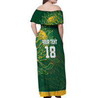 Custom Rugby South Africa Off Shoulder Maxi Dress Springboks Mascot - Wonder Print Shop