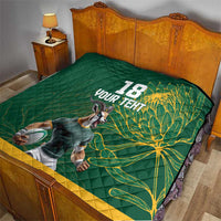 Custom Rugby South Africa Quilt Springboks Mascot - Wonder Print Shop