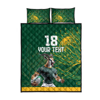 Custom Rugby South Africa Quilt Bed Set Springboks Mascot - Wonder Print Shop