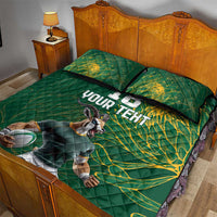 Custom Rugby South Africa Quilt Bed Set Springboks Mascot - Wonder Print Shop