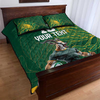 Custom Rugby South Africa Quilt Bed Set Springboks Mascot - Wonder Print Shop