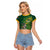 Custom Rugby South Africa Raglan Cropped T Shirt Springboks Mascot - Wonder Print Shop