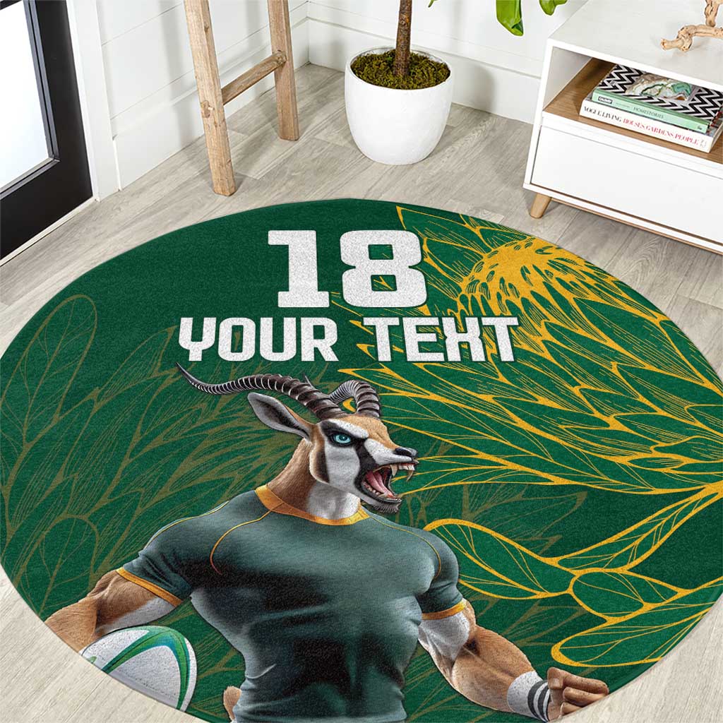 Custom Rugby South Africa Round Carpet Springboks Mascot - Wonder Print Shop