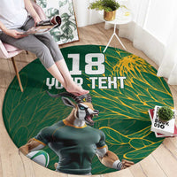 Custom Rugby South Africa Round Carpet Springboks Mascot - Wonder Print Shop
