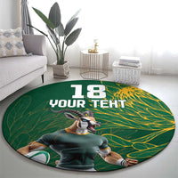 Custom Rugby South Africa Round Carpet Springboks Mascot - Wonder Print Shop