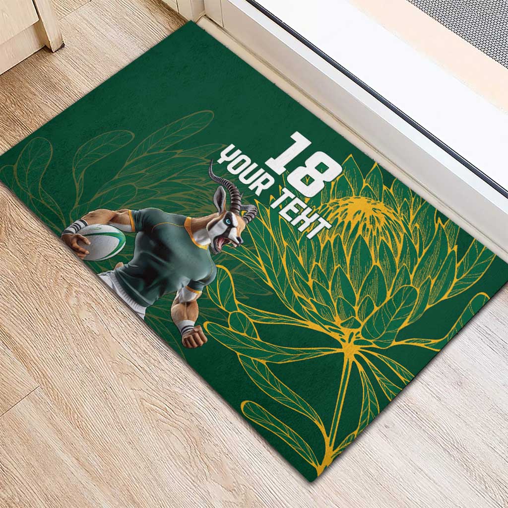 Custom Rugby South Africa Rubber Doormat Springboks Mascot - Wonder Print Shop